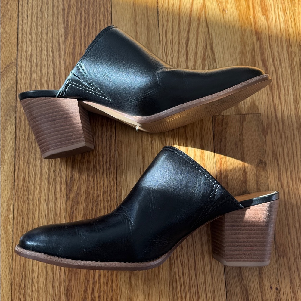 Madewell Black Leather Women's Mule / Backless Clog 9